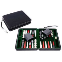 Backgammon met rits 9 inch Zwart